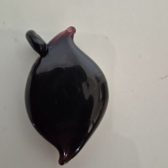 Murano Black and Purple Glass Pendant Necklace - Picture 9 of 16